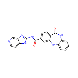 O=C(Nc1nc2cnccc2[nH]1)c1ccc2c(c1)Nc1ccccc1NC2=O ZINC000045299624