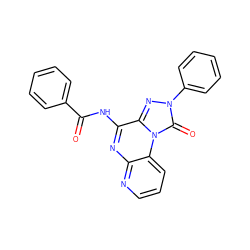 O=C(Nc1nc2ncccc2n2c(=O)n(-c3ccccc3)nc12)c1ccccc1 ZINC000040913527