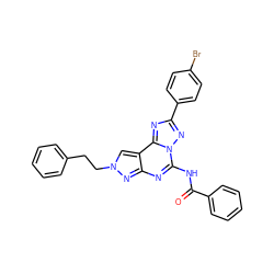 O=C(Nc1nc2nn(CCc3ccccc3)cc2c2nc(-c3ccc(Br)cc3)nn12)c1ccccc1 ZINC000049780614