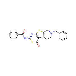 O=C(Nc1nc2sc3c(c2c(=O)s1)CCN(Cc1ccccc1)C3)c1ccccc1 ZINC000013678184