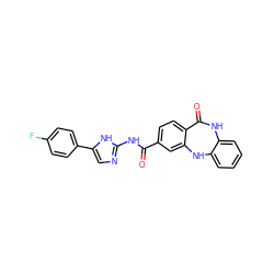 O=C(Nc1ncc(-c2ccc(F)cc2)[nH]1)c1ccc2c(c1)Nc1ccccc1NC2=O ZINC000045286357