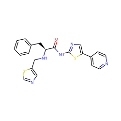 O=C(Nc1ncc(-c2ccncc2)s1)[C@H](Cc1ccccc1)NCc1cncs1 ZINC000096284443