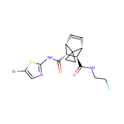 O=C(Nc1ncc(Br)s1)[C@@H]1[C@@H]2C=C[C@H]([C@H]1C(=O)NCCF)C21CC1 ZINC000168384512