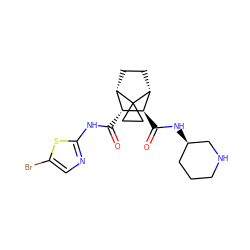 O=C(Nc1ncc(Br)s1)[C@@H]1[C@@H]2CC[C@H]([C@H]1C(=O)N[C@@H]1CCCNC1)C21CC1 ZINC000168459860