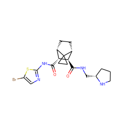 O=C(Nc1ncc(Br)s1)[C@@H]1[C@@H]2CC[C@H]([C@H]1C(=O)NC[C@@H]1CCCN1)C21CC1 ZINC000168533988