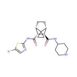 O=C(Nc1ncc(Br)s1)[C@@H]1[C@@H]2CC[C@H]([C@H]1C(=O)NC1CCNCC1)C21CC1 ZINC000168566343