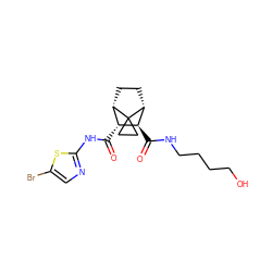 O=C(Nc1ncc(Br)s1)[C@@H]1[C@@H]2CC[C@H]([C@H]1C(=O)NCCCCO)C21CC1 ZINC000168400006