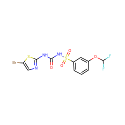 O=C(Nc1ncc(Br)s1)NS(=O)(=O)c1cccc(OC(F)F)c1 ZINC000045348532