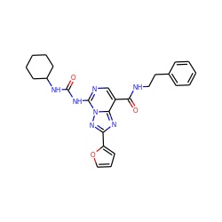 O=C(Nc1ncc(C(=O)NCCc2ccccc2)c2nc(-c3ccco3)nn12)NC1CCCCC1 ZINC000299831637