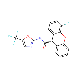 O=C(Nc1ncc(C(F)(F)F)o1)[C@H]1c2ccccc2Oc2c(F)cccc21 ZINC000038623491