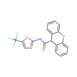 O=C(Nc1ncc(C(F)(F)F)o1)C1c2ccccc2Oc2ccccc21 ZINC000040954248