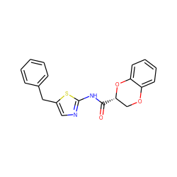 O=C(Nc1ncc(Cc2ccccc2)s1)[C@H]1COc2ccccc2O1 ZINC000000818326