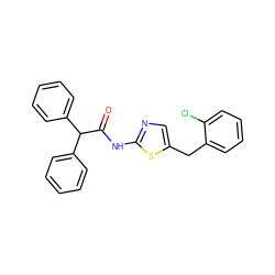 O=C(Nc1ncc(Cc2ccccc2Cl)s1)C(c1ccccc1)c1ccccc1 ZINC000001908494