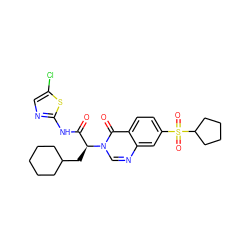 O=C(Nc1ncc(Cl)s1)[C@H](CC1CCCCC1)n1cnc2cc(S(=O)(=O)C3CCCC3)ccc2c1=O ZINC000095601383