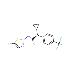 O=C(Nc1ncc(F)s1)[C@H](c1ccc(C(F)(F)F)cc1)C1CC1 ZINC000045391808