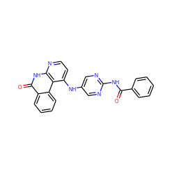 O=C(Nc1ncc(Nc2ccnc3[nH]c(=O)c4ccccc4c23)cn1)c1ccccc1 ZINC000096269773