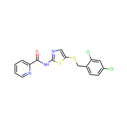 O=C(Nc1ncc(SCc2ccc(Cl)cc2Cl)s1)c1ccccn1 ZINC000139924277