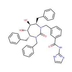 O=C(Nc1ncc[nH]1)c1cccc(CN2C(=O)N(Cc3ccccc3)[C@H](Cc3ccccc3)[C@H](O)[C@@H](O)[C@H]2Cc2ccccc2)c1 ZINC000029558228