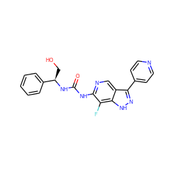 O=C(Nc1ncc2c(-c3ccncc3)n[nH]c2c1F)N[C@H](CO)c1ccccc1 ZINC000261096398