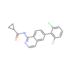 O=C(Nc1nccc2cc(-c3c(Cl)cccc3Cl)ccc12)C1CC1 ZINC001772581297