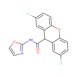 O=C(Nc1ncco1)C1c2cc(F)ccc2Oc2ccc(F)cc21 ZINC000040424622