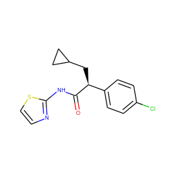 O=C(Nc1nccs1)[C@@H](CC1CC1)c1ccc(Cl)cc1 ZINC000045354122