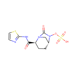 O=C(Nc1nccs1)[C@@H]1CC[C@@H]2CN1C(=O)N2OS(=O)(=O)O ZINC000096168641