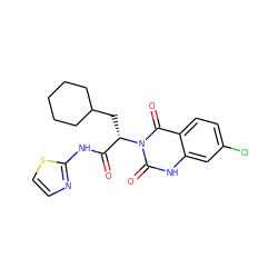 O=C(Nc1nccs1)[C@H](CC1CCCCC1)n1c(=O)[nH]c2cc(Cl)ccc2c1=O ZINC000095604188