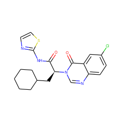 O=C(Nc1nccs1)[C@H](CC1CCCCC1)n1cnc2ccc(Cl)cc2c1=O ZINC000095602903