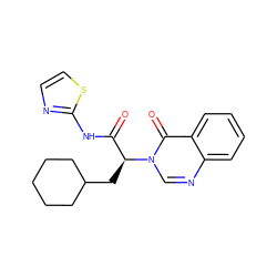 O=C(Nc1nccs1)[C@H](CC1CCCCC1)n1cnc2ccccc2c1=O ZINC000095602221