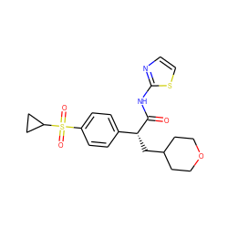 O=C(Nc1nccs1)[C@H](CC1CCOCC1)c1ccc(S(=O)(=O)C2CC2)cc1 ZINC000036402111