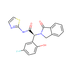 O=C(Nc1nccs1)[C@H](c1cc(F)ccc1O)N1Cc2ccccc2C1=O ZINC000575624025