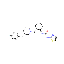 O=C(Nc1nccs1)N[C@@H]1CCCC[C@H]1CN1CCC[C@@H](Cc2ccc(F)cc2)C1 ZINC000013613340