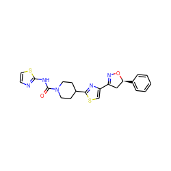 O=C(Nc1nccs1)N1CCC(c2nc(C3=NO[C@@H](c4ccccc4)C3)cs2)CC1 ZINC000653848613