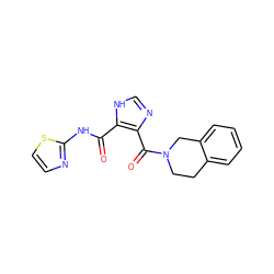 O=C(Nc1nccs1)c1[nH]cnc1C(=O)N1CCc2ccccc2C1 ZINC000036387794