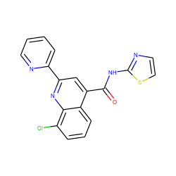 O=C(Nc1nccs1)c1cc(-c2ccccn2)nc2c(Cl)cccc12 ZINC000002868119