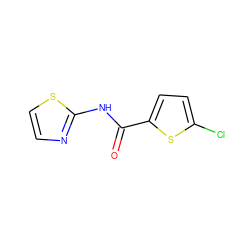 O=C(Nc1nccs1)c1ccc(Cl)s1 ZINC000004070269