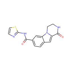 O=C(Nc1nccs1)c1ccc2cc3n(c2c1)CCNC3=O ZINC000029126050