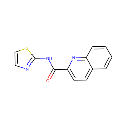 O=C(Nc1nccs1)c1ccc2ccccc2n1 ZINC000003455886