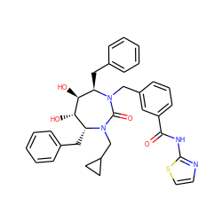 O=C(Nc1nccs1)c1cccc(CN2C(=O)N(CC3CC3)[C@H](Cc3ccccc3)[C@H](O)[C@@H](O)[C@H]2Cc2ccccc2)c1 ZINC000003833859