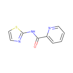 O=C(Nc1nccs1)c1ccccn1 ZINC000000777985