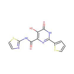 O=C(Nc1nccs1)c1nc(-c2cccs2)[nH]c(=O)c1O ZINC000028820270