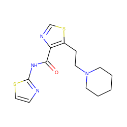 O=C(Nc1nccs1)c1ncsc1CCN1CCCCC1 ZINC000028461725