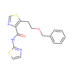 O=C(Nc1nccs1)c1ncsc1CCOCc1ccccc1 ZINC000028469046