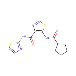 O=C(Nc1nccs1)c1ncsc1NC(=O)C1CCCC1 ZINC000028127209