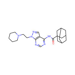 O=C(Nc1ncnc2c1cnn2CCN1CCCCC1)C12CC3CC(CC(C3)C1)C2 ZINC000145059888