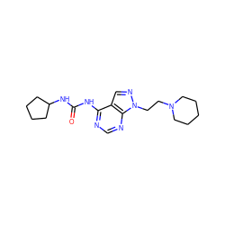 O=C(Nc1ncnc2c1cnn2CCN1CCCCC1)NC1CCCC1 ZINC000143203015