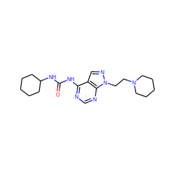 O=C(Nc1ncnc2c1cnn2CCN1CCCCC1)NC1CCCCC1 ZINC000143194096