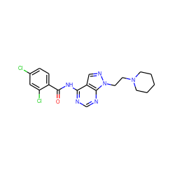 O=C(Nc1ncnc2c1cnn2CCN1CCCCC1)c1ccc(Cl)cc1Cl ZINC000147766134