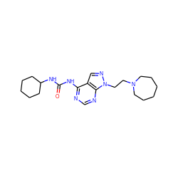 O=C(Nc1ncnc2c1cnn2CCN1CCCCCC1)NC1CCCCC1 ZINC000147770481